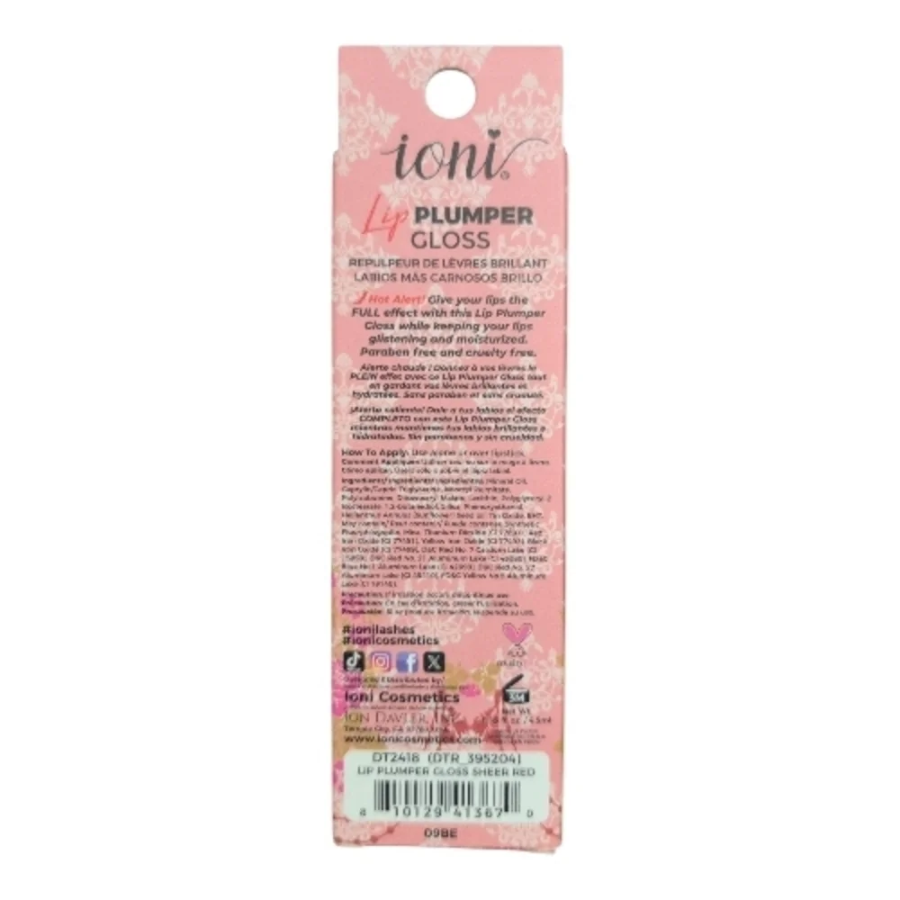 Ioni Lip Plumper Gloss in Sheer Red